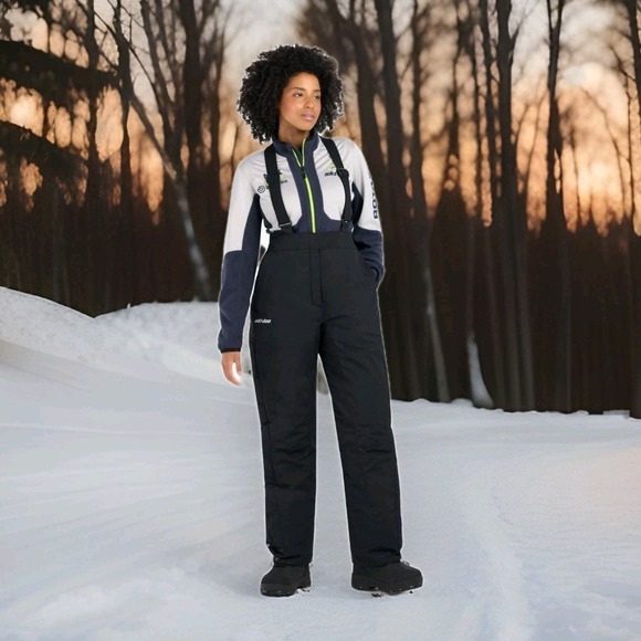 Ski-Doo Pants - Ski-Doo Vasa Highpants Snowmobile Bib Womens Black Insulated Pants Suspenders XL